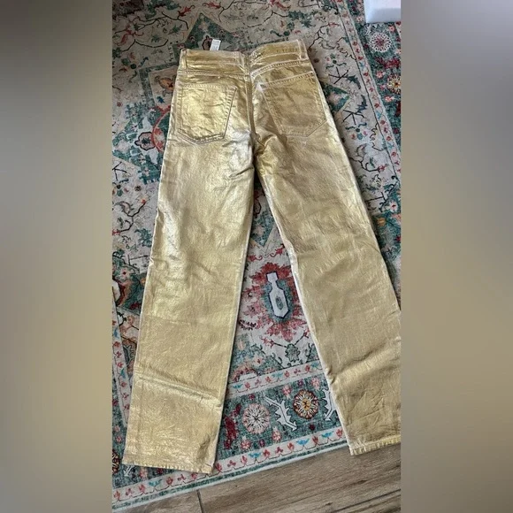 Viral Zara Gold foil Women Jeans - Picture 4 of 4